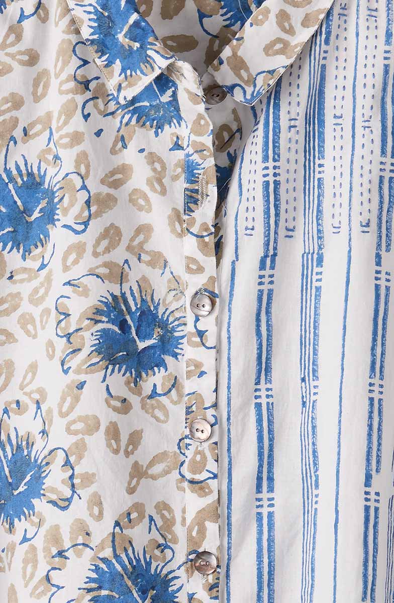 Jeevan Organic Shirt - White/Lapis