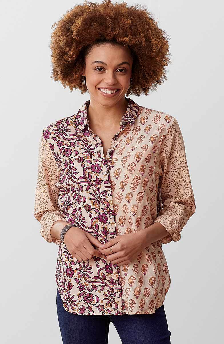 Jeevan Shirt - Powder/Multi