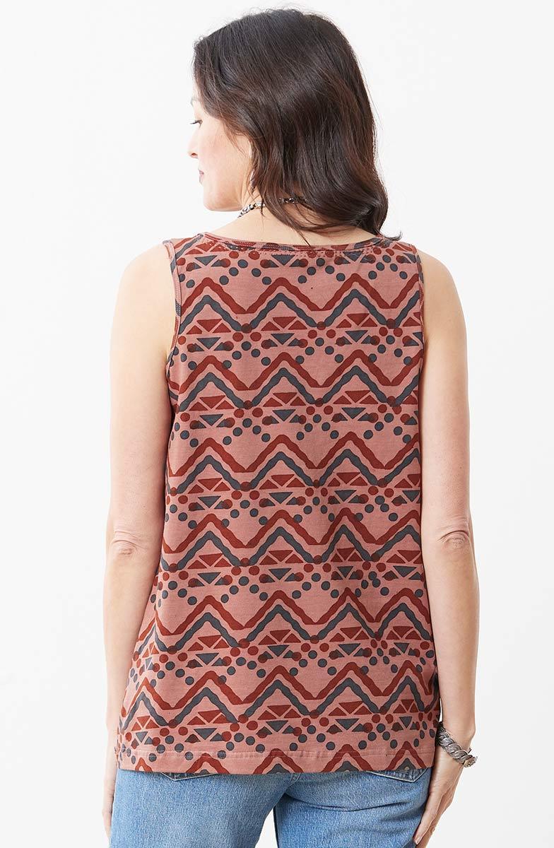 Kripa Cotton Jersey A-line Tank - Redwood