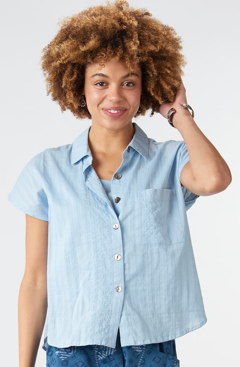 Adira Lightweight Cap-Sleeve Shirt