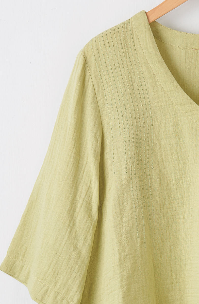 Kochi Double Gauze V-Neck Top