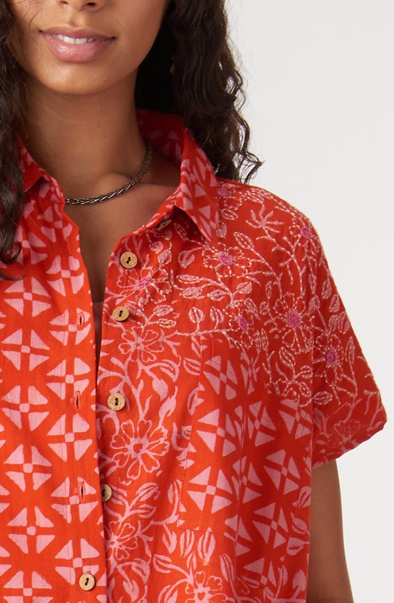 Adira Cap-Sleeve Tunic - Carrot