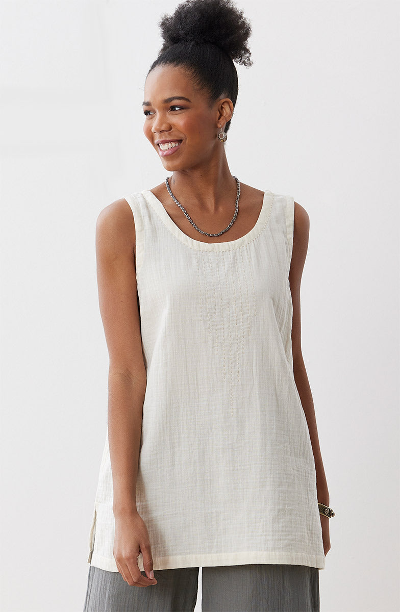 Sanju Double Gauze Long Tank