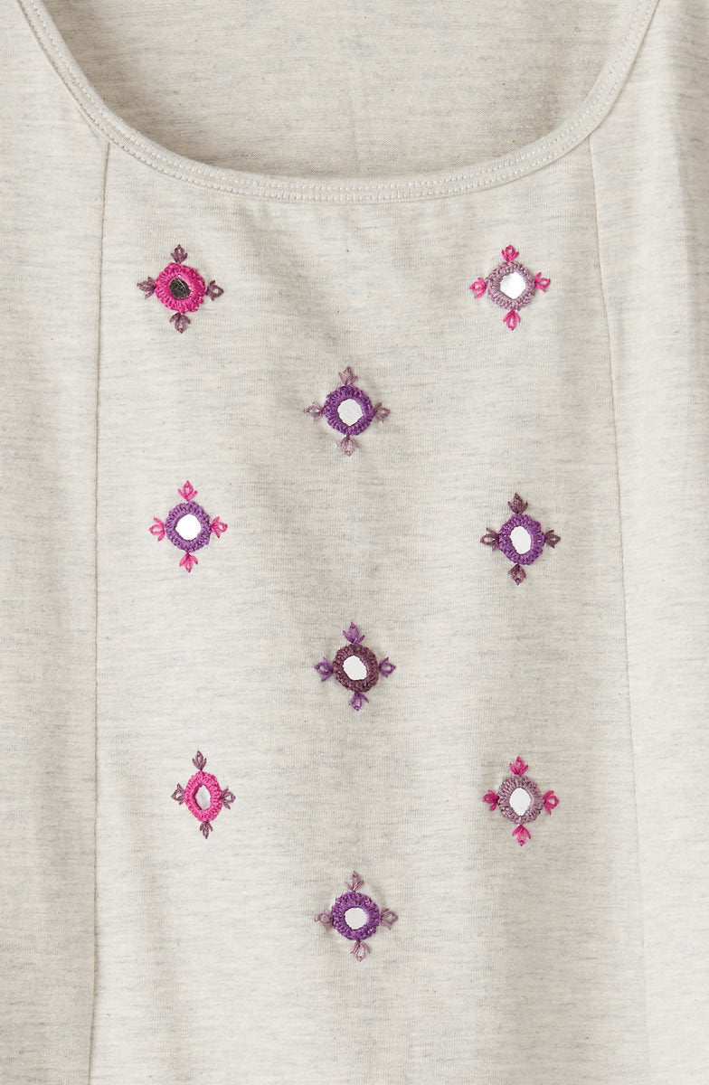 Kripa Cotton Jersey A-line Tank - Oatmeal