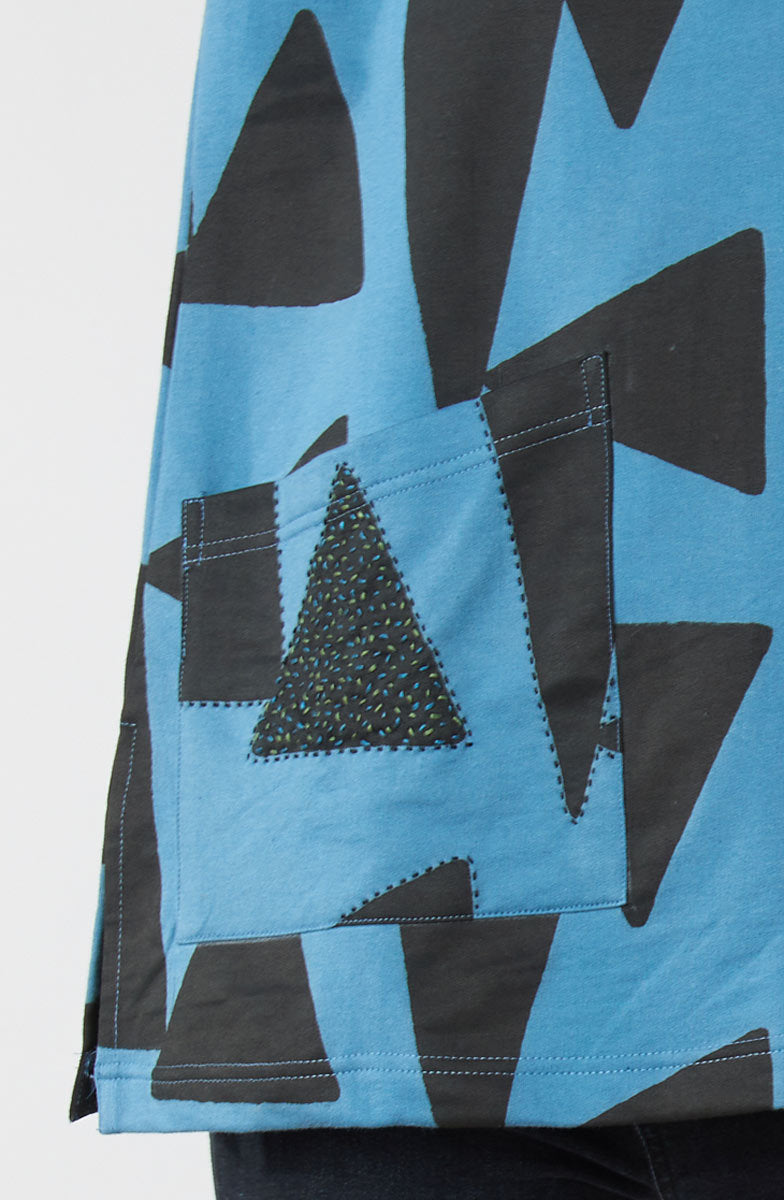 Trisya Organic Cotton French Terry Long-Sleeve Tee - Winter sky