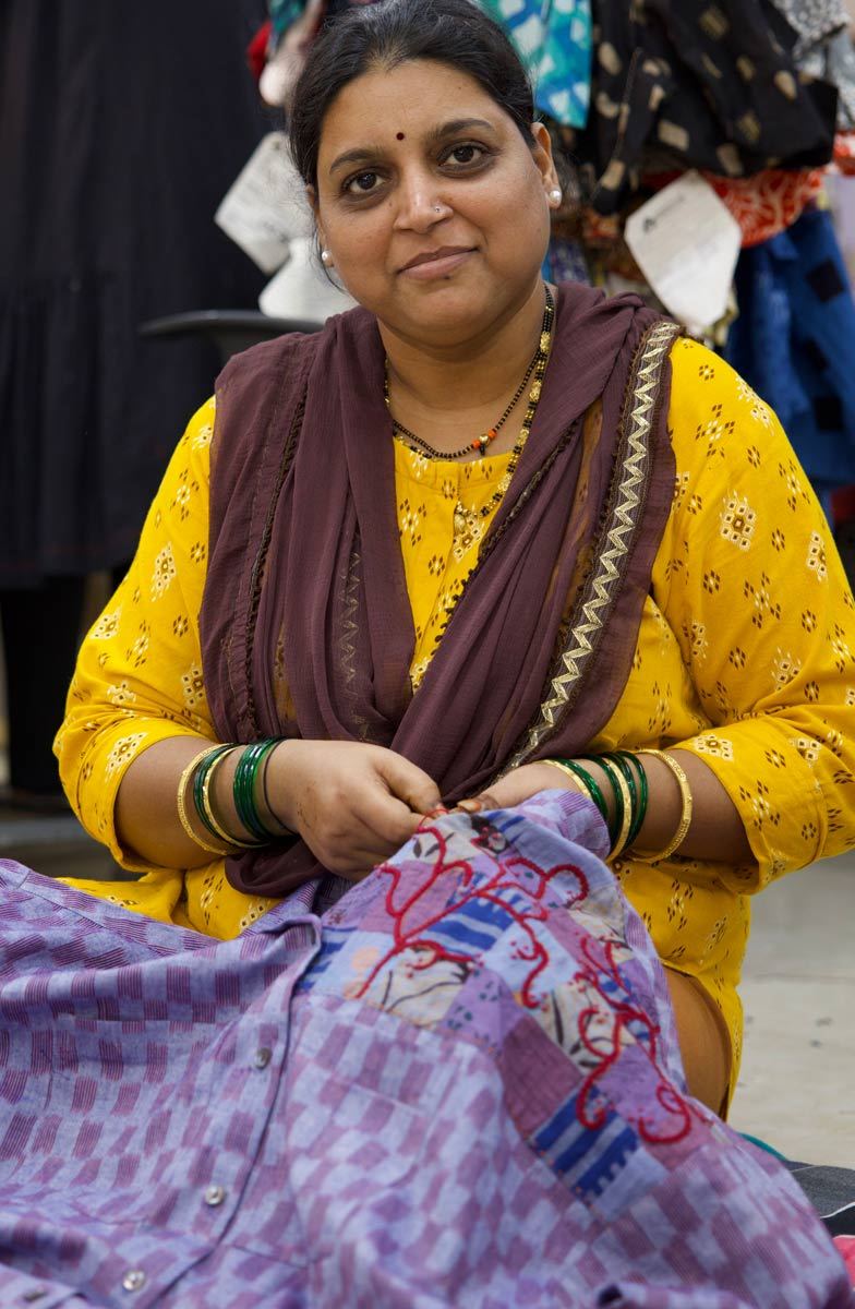 Long Savani Button-Down Shirt - Light periwinkle/Multi