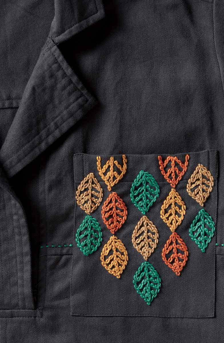 Kiana Embroidered Wide-Placket Shirt - Black