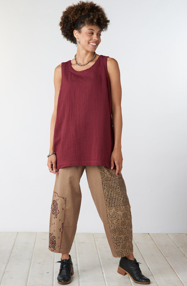 Sanju Double Gauze Long Tank