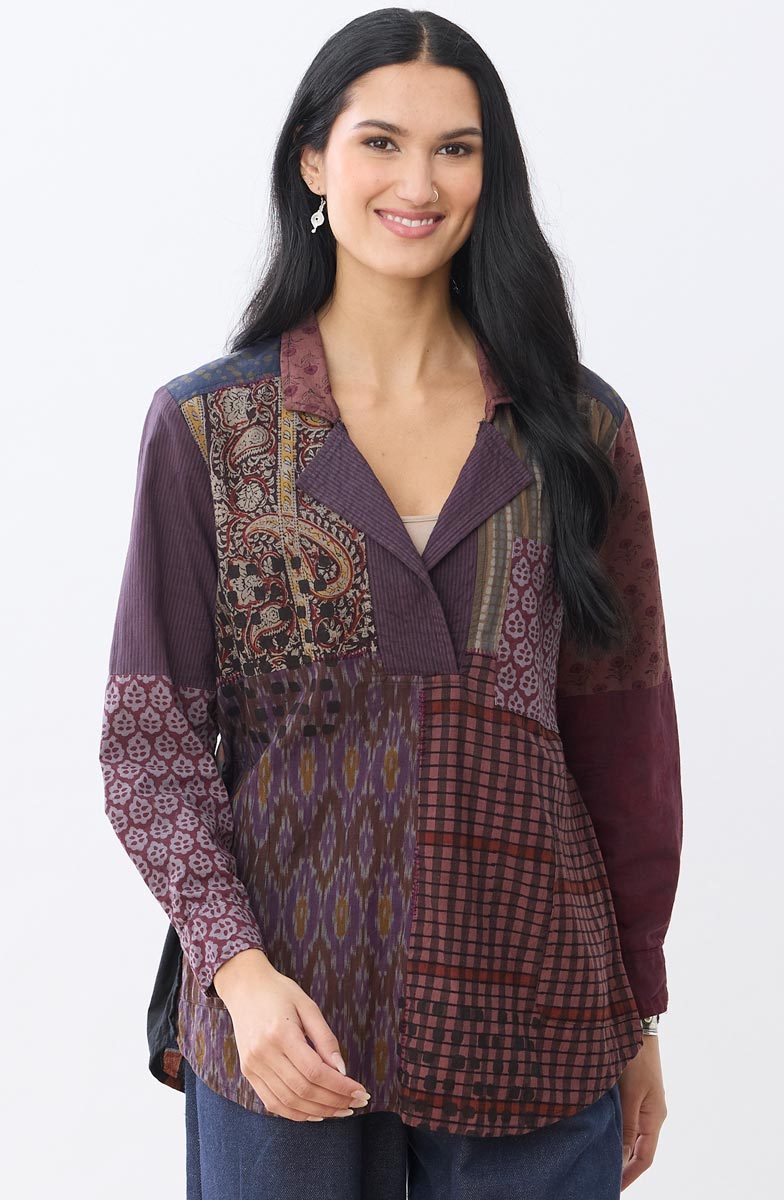 Kiana Deadstock Wide-Placket Shirt - Multi