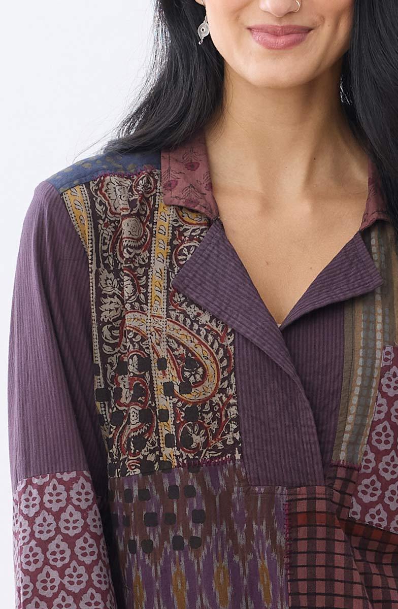 Kiana Deadstock Wide-Placket Shirt - Multi