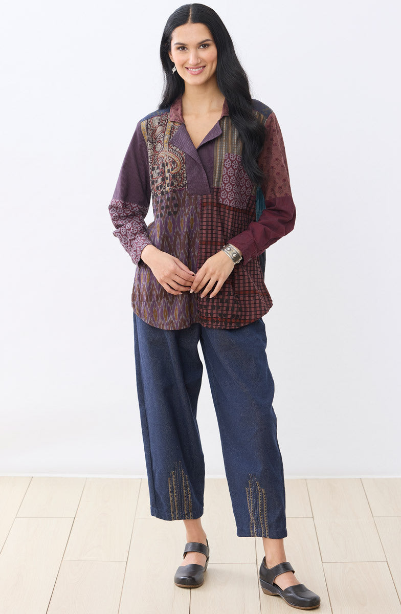 Kiana Deadstock Wide-Placket Shirt - Multi