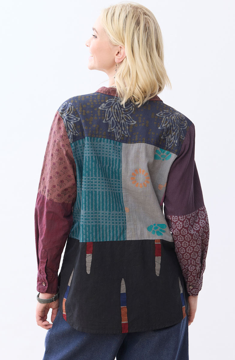 Kiana Deadstock Wide-Placket Shirt - Multi