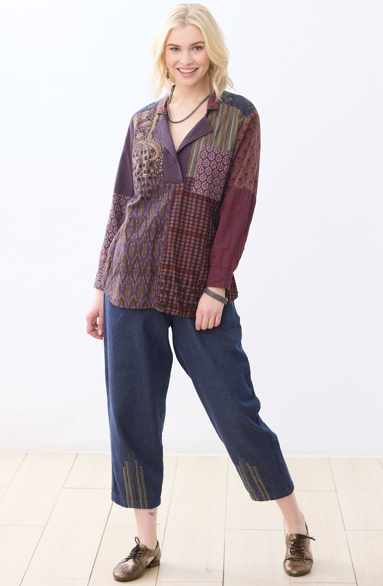 Kiana Deadstock Wide-Placket Shirt - Multi
