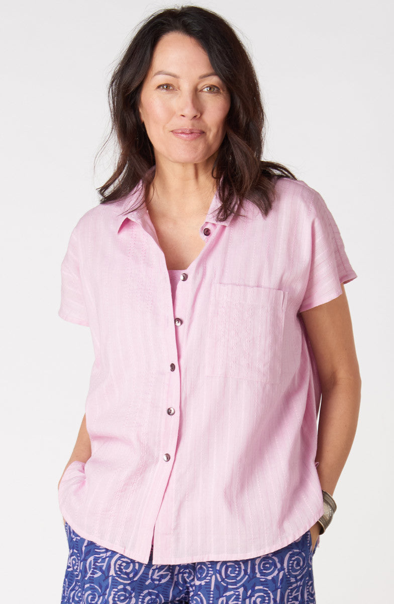 Adira Lightweight Cap-Sleeve Shirt