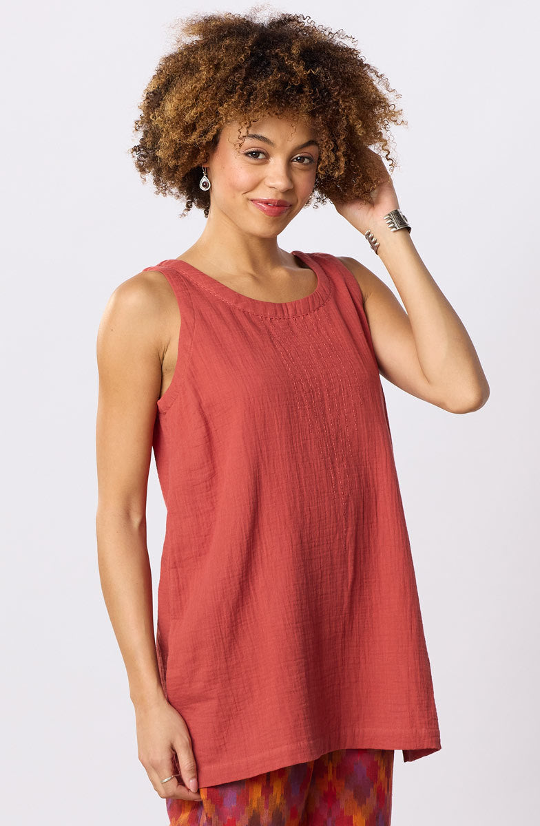 Sanju Double Gauze Long Tank