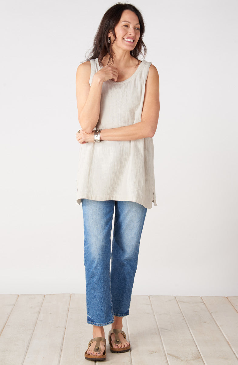 Sanju Double Gauze Long Tank