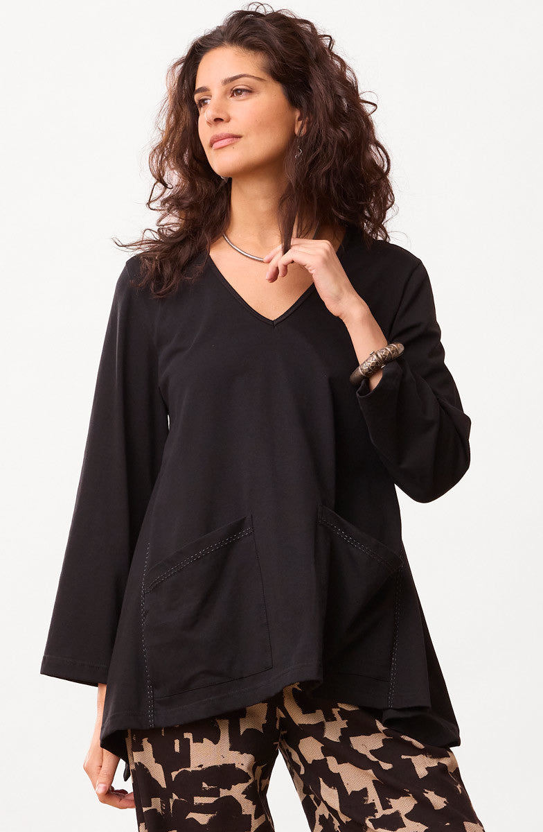 Asma Soft Handkerchief Hem Knit Top