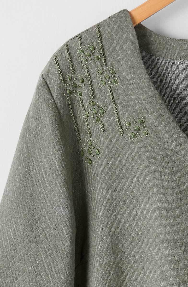 Deepa V-Neck Matelassé Top