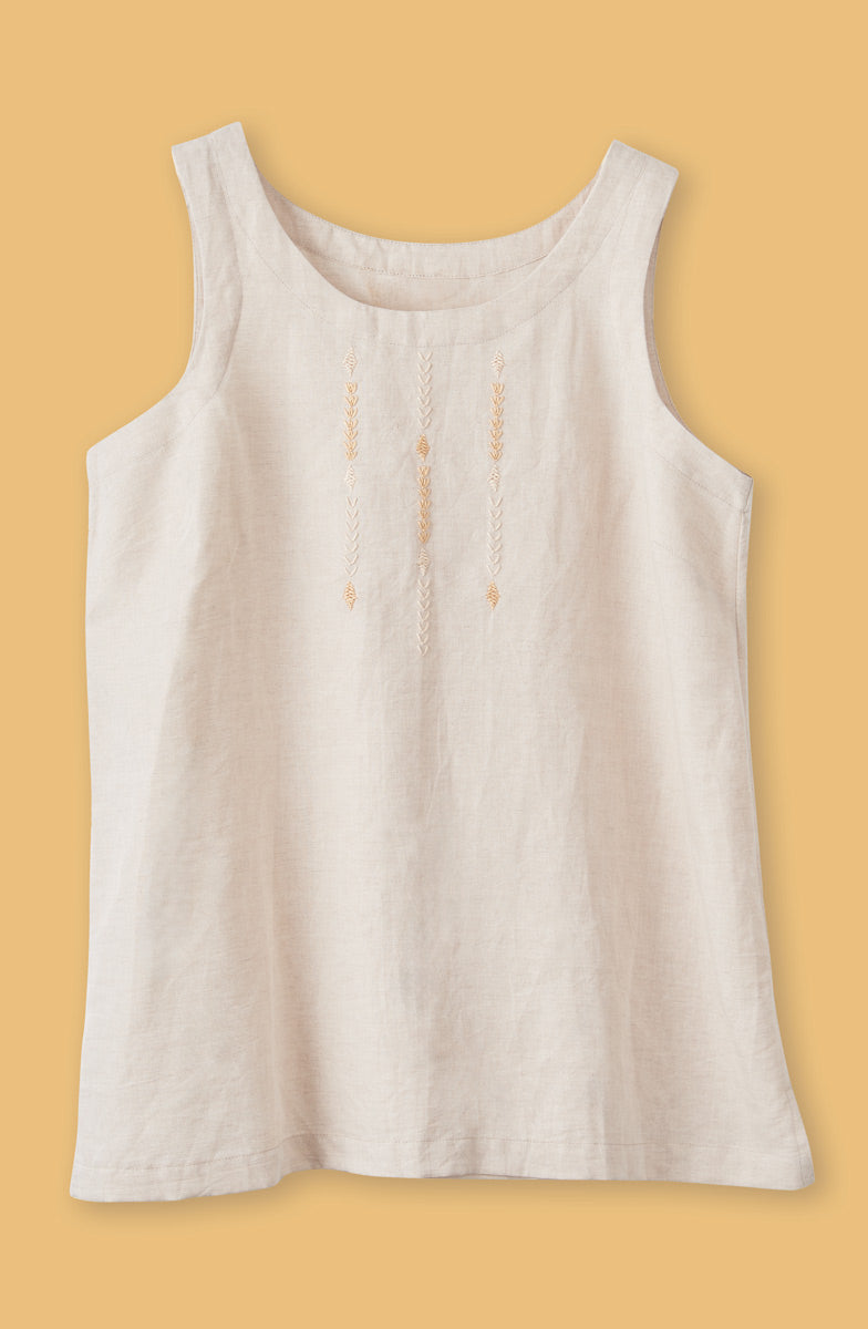 Sanju Linen Cotton Tunic Tank - Flax
